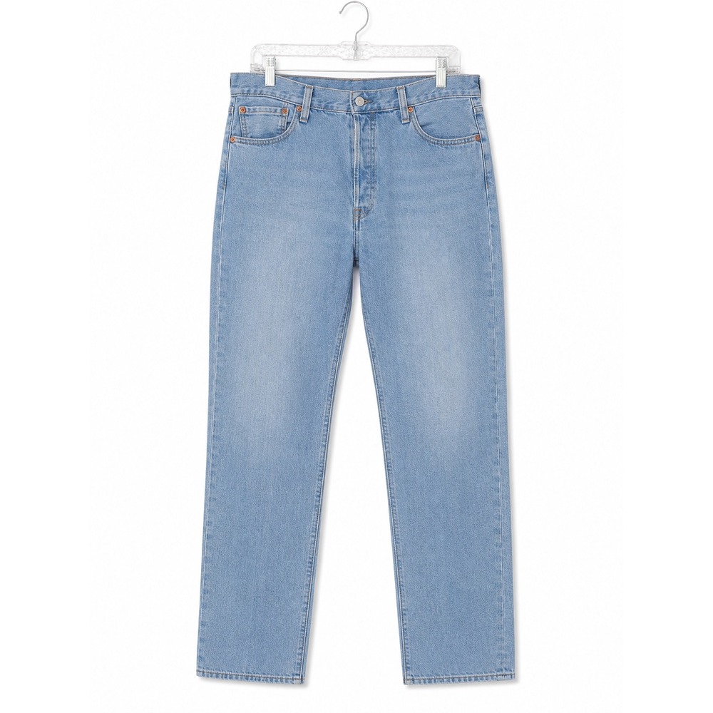Levis 501 Original Fit Mens Jeans W34 L34 Light Wash Blue Denim Straight Leg Fly